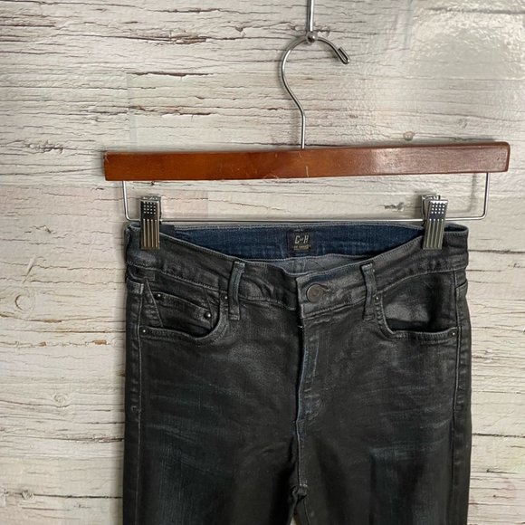 Citizens of Humanity Rocket Slick High Rise Jeans Coated Black Skinny Size 29 - Picture 4 of 11